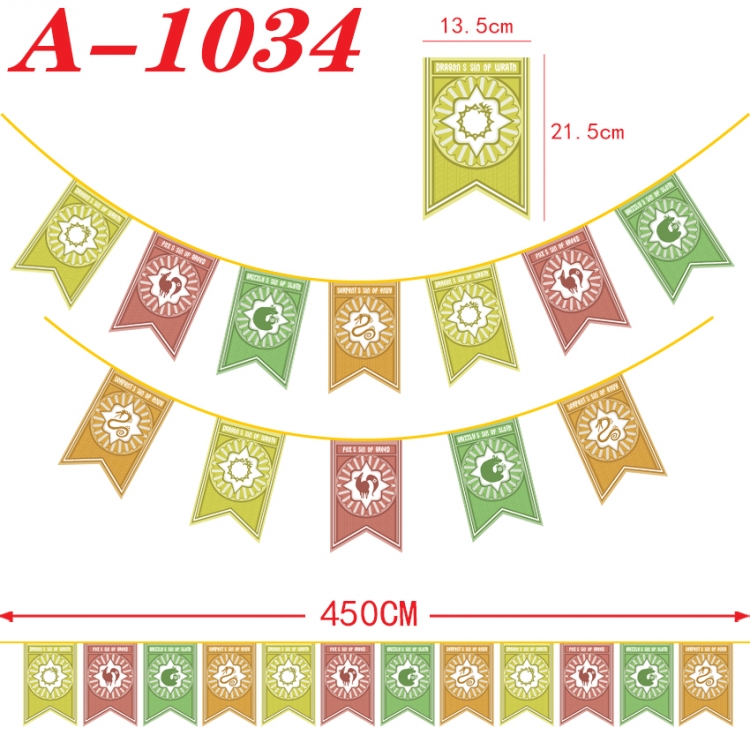 The Seven Deadly Sins Anime Halloween Christmas Flag String 450cm A-1034