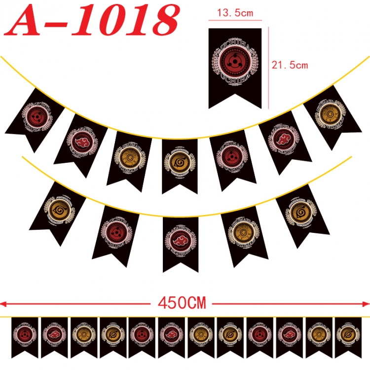 Naruto Anime Halloween Christmas Flag String 450cm  A-1018