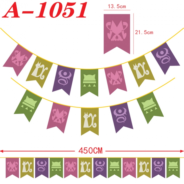 Fairy tail Anime Halloween Christmas Flag String 450cm A-1051