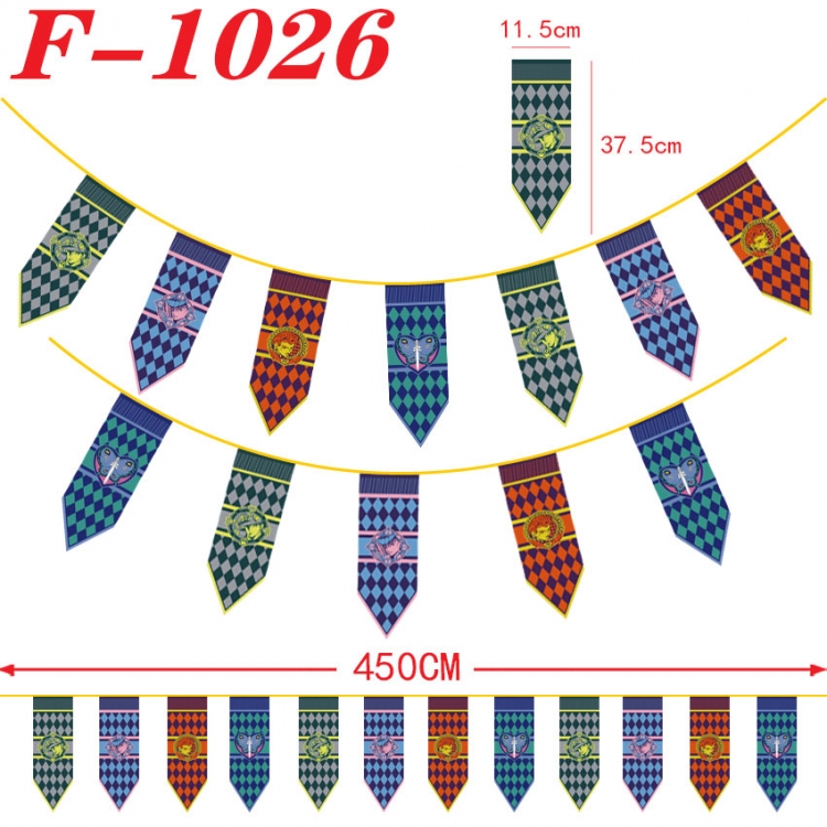 JoJos Bizarre Adventure Anime Surrounding Christmas Halloween Inverted Triangle Flags 450cm  F-1026
