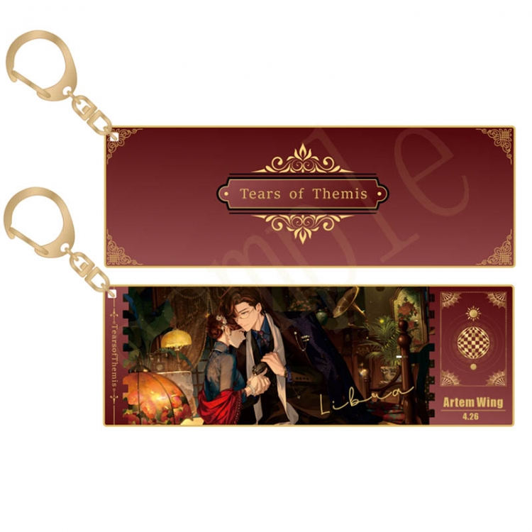 Tears of Themis Anime peripheral acrylic laser ticket keychain pendant