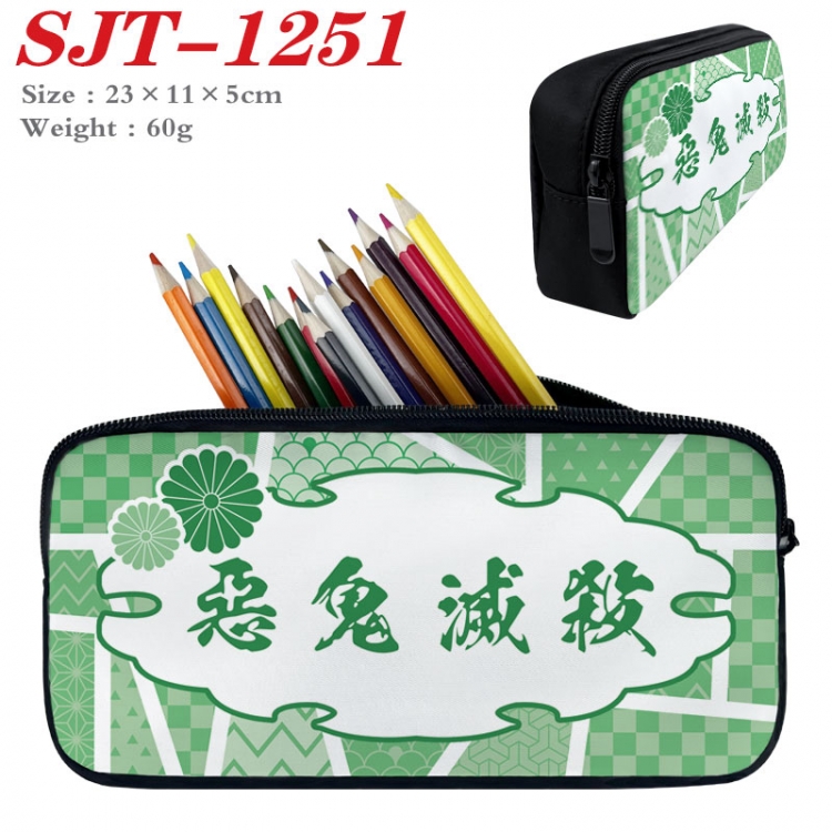 Demon Slayer Kimets  Anime nylon student pencil case 23x11x5cm  SJT-1251
