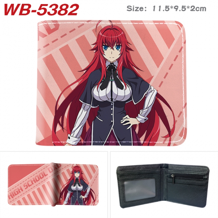 High School D×D Animation color PU leather half fold wallet 11.5X9X2CM  WB-5382A