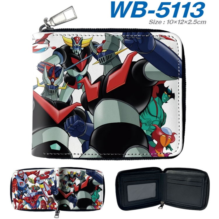 Mazinger-Z Anime color short full zip folding wallet 10x12x2.5cm WB-5113A
