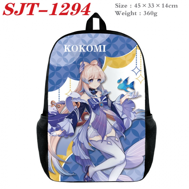 Genshin Impact Anime nylon canvas backpack student backpack 45x33x14cm SJT-1294