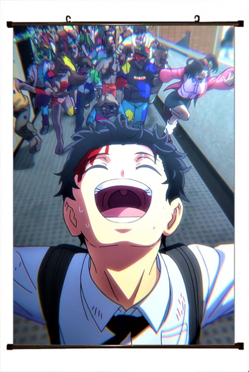 Zom 100 Anime black Plastic rod Cloth painting Wall Scroll 60X90CM J4-44