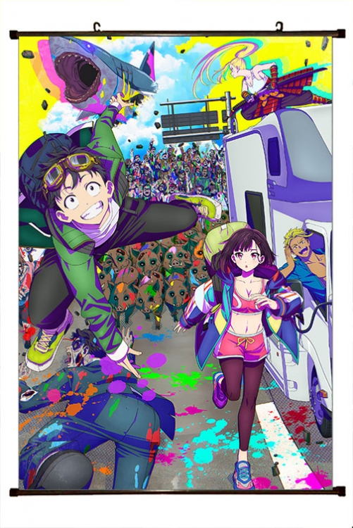 Zom 100 Anime black Plastic rod Cloth painting Wall Scroll 60X90CM  J4-25