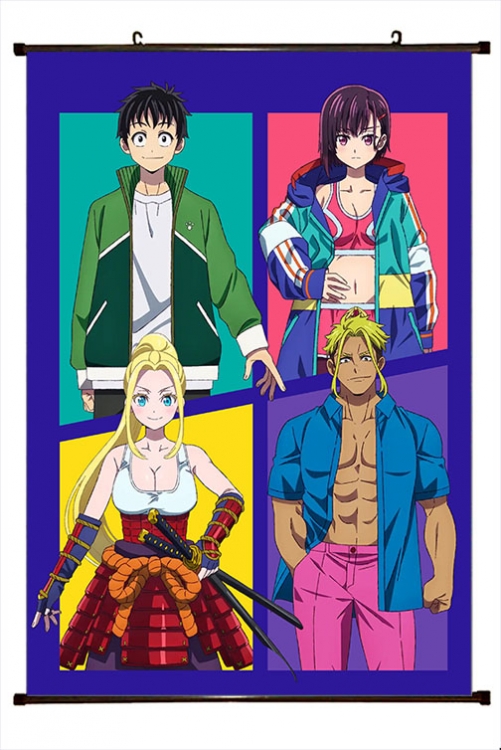 Zom 100 Anime black Plastic rod Cloth painting Wall Scroll 60X90CM  J4-49