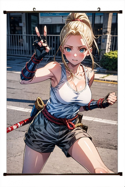 Zom 100 Anime black Plastic rod Cloth painting Wall Scroll 60X90CM J4-73