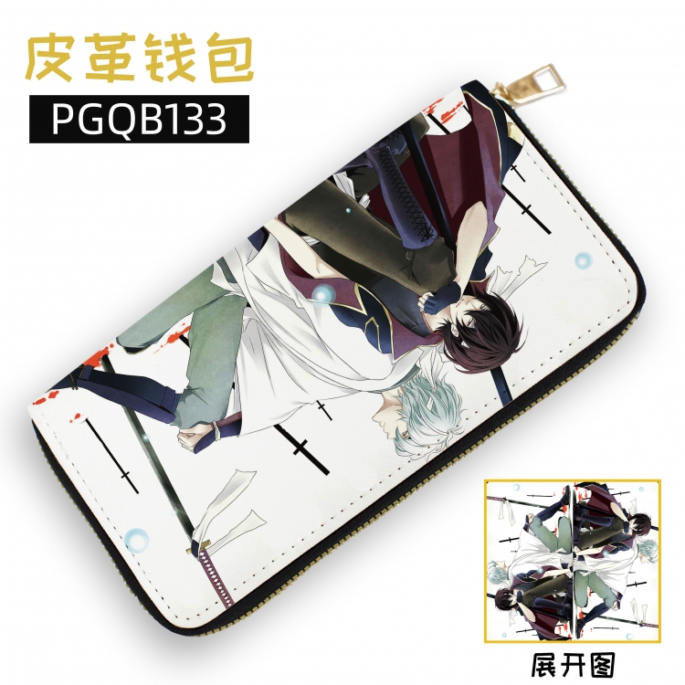 Gintama Anime leather zipper wallet supports customization to images