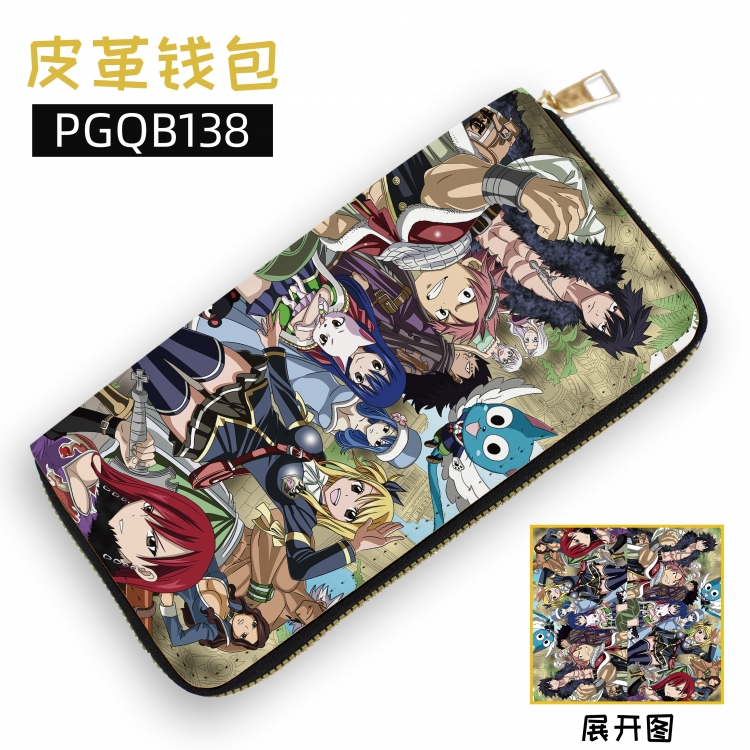 Fairy tail Anime leather zipper wallet supports customization to images