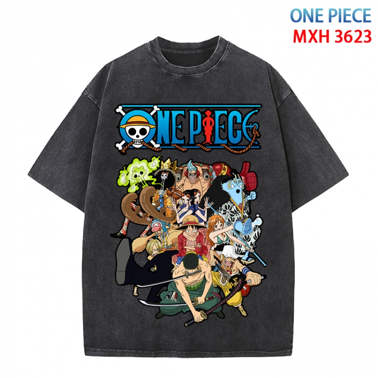 One Piece Anime peripheral pure cotton washed and worn T-shirt from S to 4XL MXH-3623