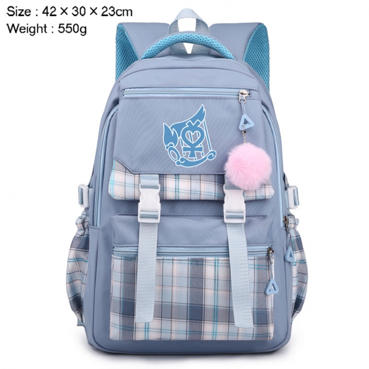 sailormoon Anime Plaid Backpack Four Color Fashion Backpack 42X30X23cm 550g