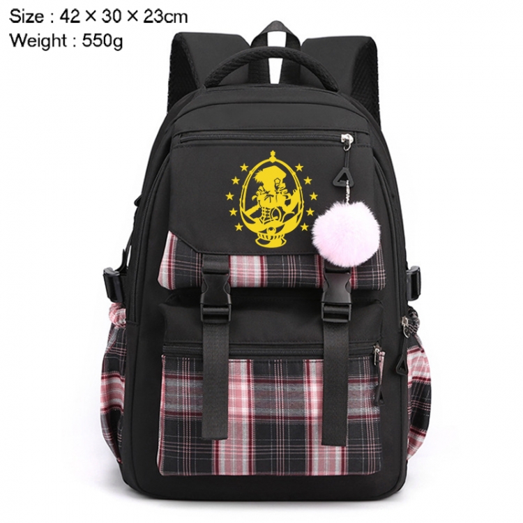 Magical Girl Madoka of the Magus Anime Plaid Backpack Four Color Fashion Backpack 42X30X23cm 550g