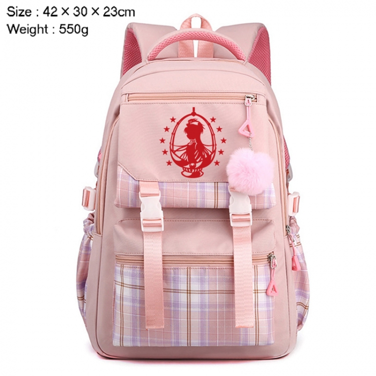 Magical Girl Madoka of the Magus Anime Plaid Backpack Four Color Fashion Backpack 42X30X23cm 550g