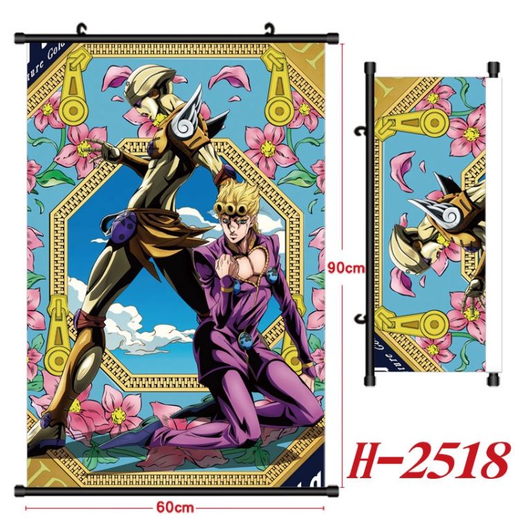 JoJos Bizarre Adventure Anime Black Plastic Rod Canvas Painting Wall Scroll 60X90CM