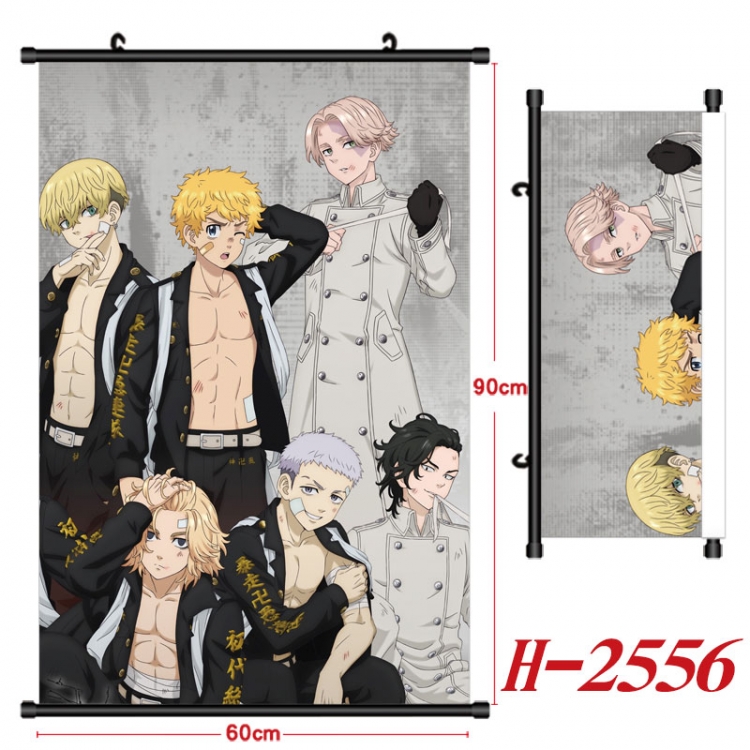 Tokyo Revengers Anime Black Plastic Rod Canvas Painting Wall Scroll 60X90CM H-2556