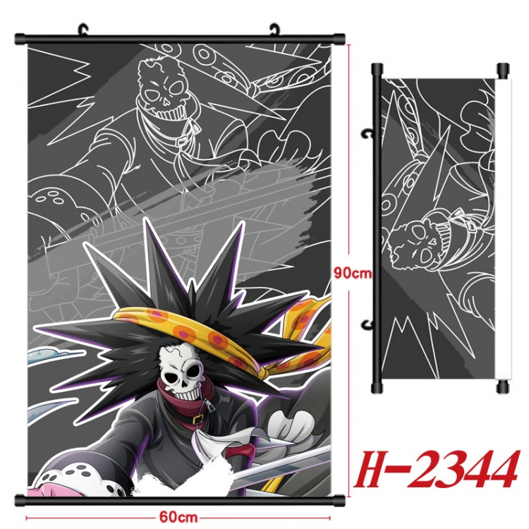 One Piece Anime Black Plastic Rod Canvas Painting Wall Scroll 60X90CM H-2344