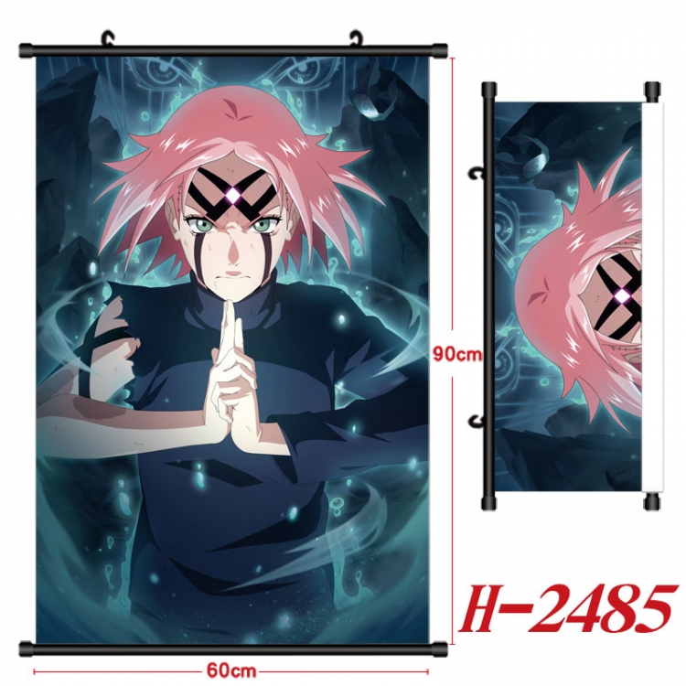 Naruto Anime Black Plastic Rod Canvas Painting Wall Scroll 60X90CM H-2485