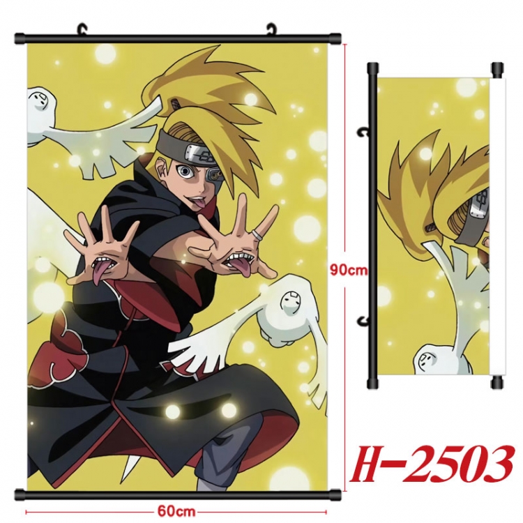 Naruto Anime Black Plastic Rod Canvas Painting Wall Scroll 60X90CM H-2503