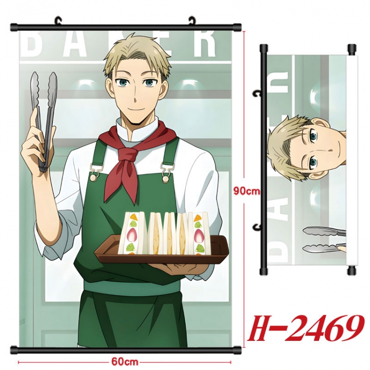 SPY×FAMILY Anime Black Plastic Rod Canvas Painting Wall Scroll 60X90CM H-2469