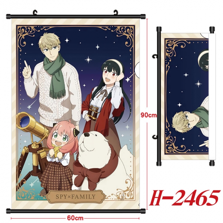 SPY×FAMILY Anime Black Plastic Rod Canvas Painting Wall Scroll 60X90CM  H-2465