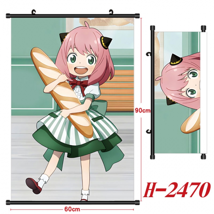 SPY×FAMILY Anime Black Plastic Rod Canvas Painting Wall Scroll 60X90CM  H-2470
