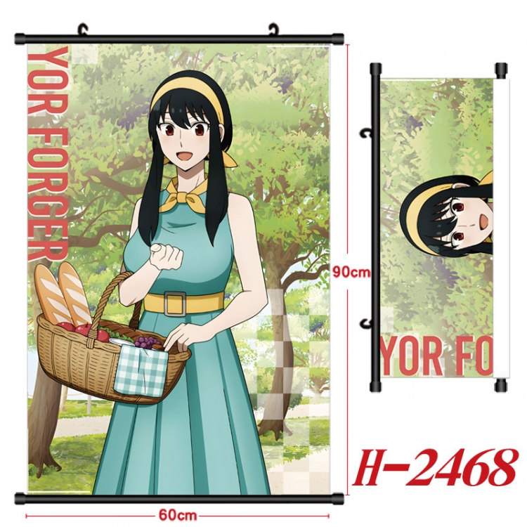 SPY×FAMILY Anime Black Plastic Rod Canvas Painting Wall Scroll 60X90CM H-2468