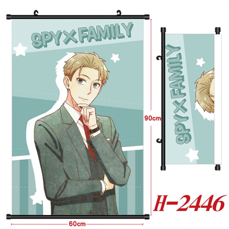 SPY×FAMILY Anime Black Plastic Rod Canvas Painting Wall Scroll 60X90CM H-2446