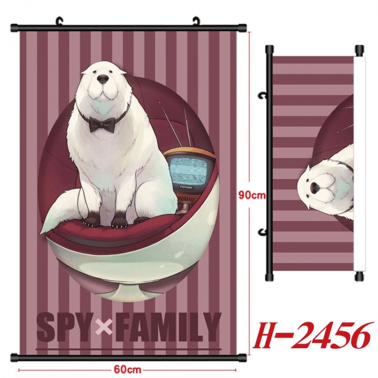 SPY×FAMILY Anime Black Plastic Rod Canvas Painting Wall Scroll 60X90CM  H-2456