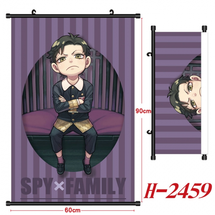SPY×FAMILY Anime Black Plastic Rod Canvas Painting Wall Scroll 60X90CM H-2459