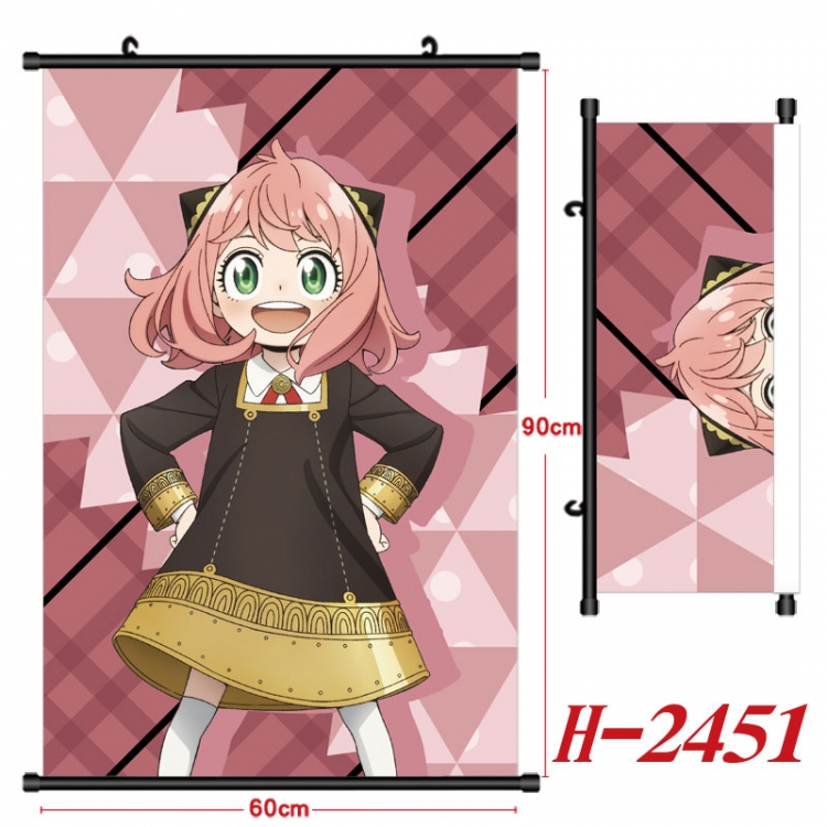 SPY×FAMILY Anime Black Plastic Rod Canvas Painting Wall Scroll 60X90CM H-2451