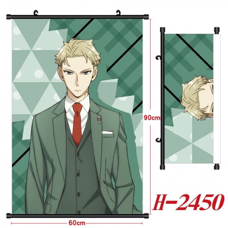 SPY×FAMILY Anime Black Plastic Rod Canvas Painting Wall Scroll 60X90CM H-2450