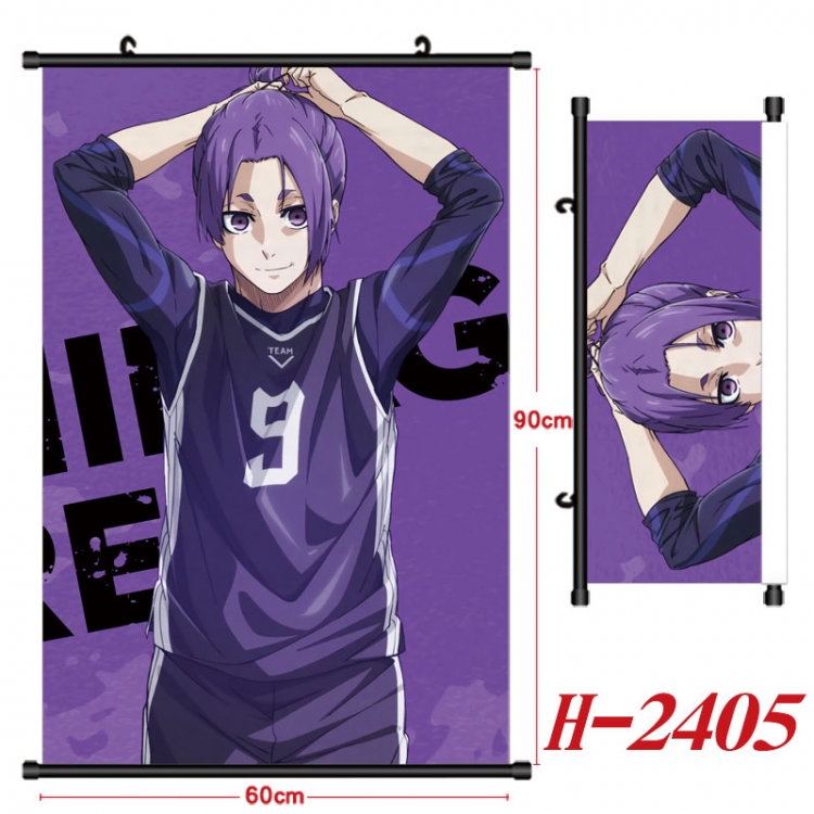 BLUE LOCK Anime Black Plastic Rod Canvas Painting Wall Scroll 60X90CM  H-2405