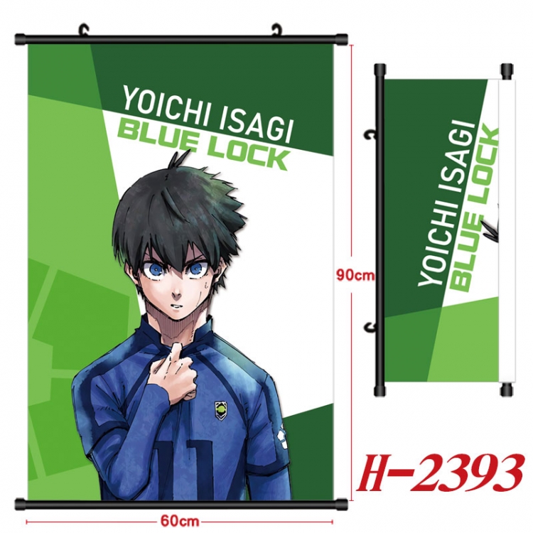 BLUE LOCK Anime Black Plastic Rod Canvas Painting Wall Scroll 60X90CM  H-2393