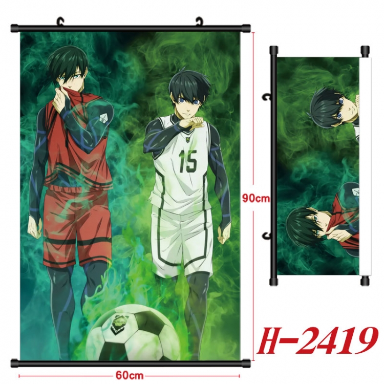 BLUE LOCK Anime Black Plastic Rod Canvas Painting Wall Scroll 60X90CM  H-2419