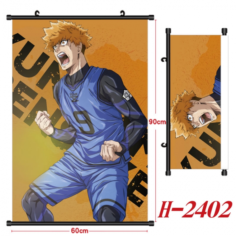 BLUE LOCK Anime Black Plastic Rod Canvas Painting Wall Scroll 60X90CM H-2402
