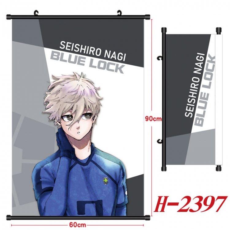 BLUE LOCK Anime Black Plastic Rod Canvas Painting Wall Scroll 60X90CM H-2397