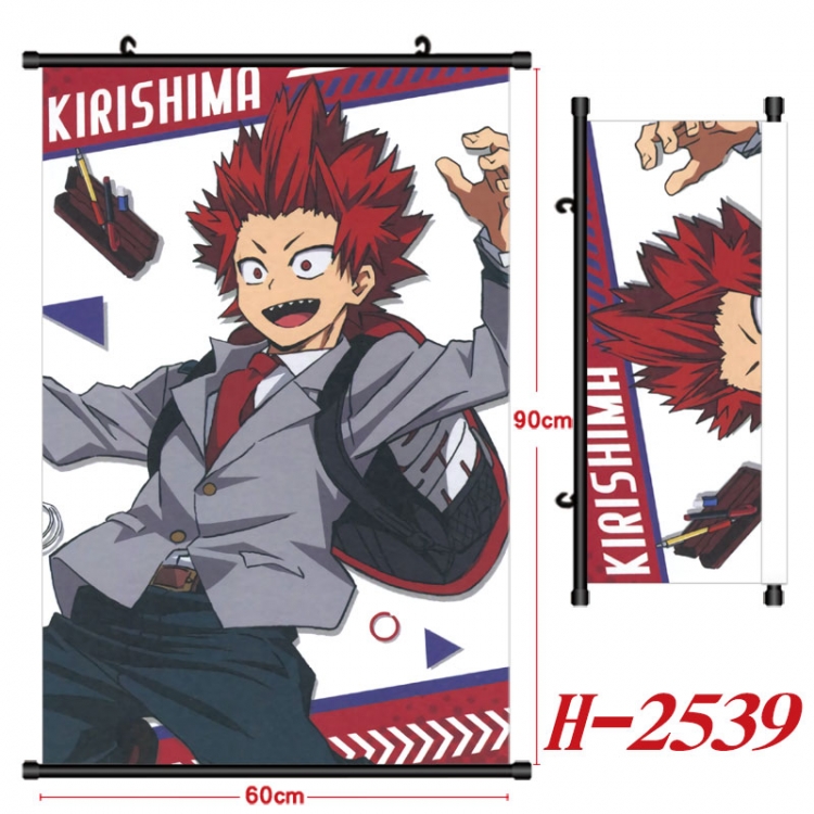 My Hero Academia Anime Black Plastic Rod Canvas Painting Wall Scroll 60X90CM H-2539