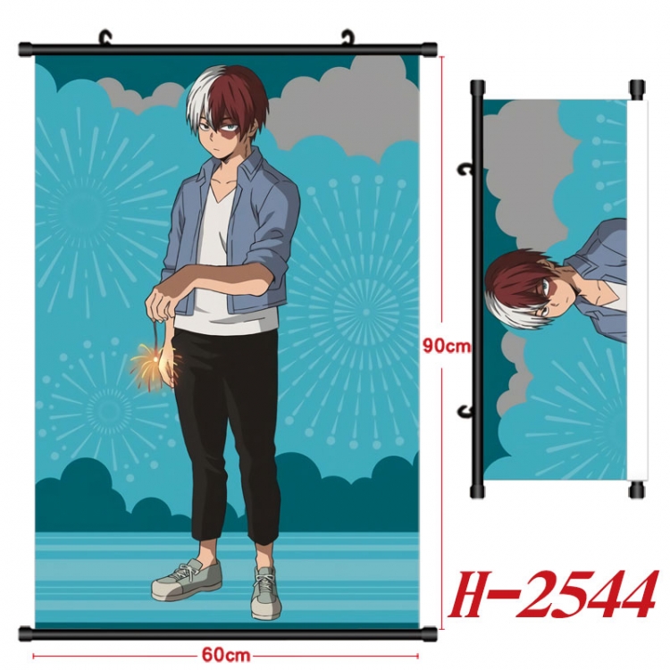 My Hero Academia Anime Black Plastic Rod Canvas Painting Wall Scroll 60X90CM H-2544