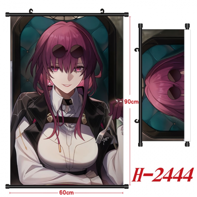 Honkai: Star Rail Anime Black Plastic Rod Canvas Painting Wall Scroll 60X90CM H-2444