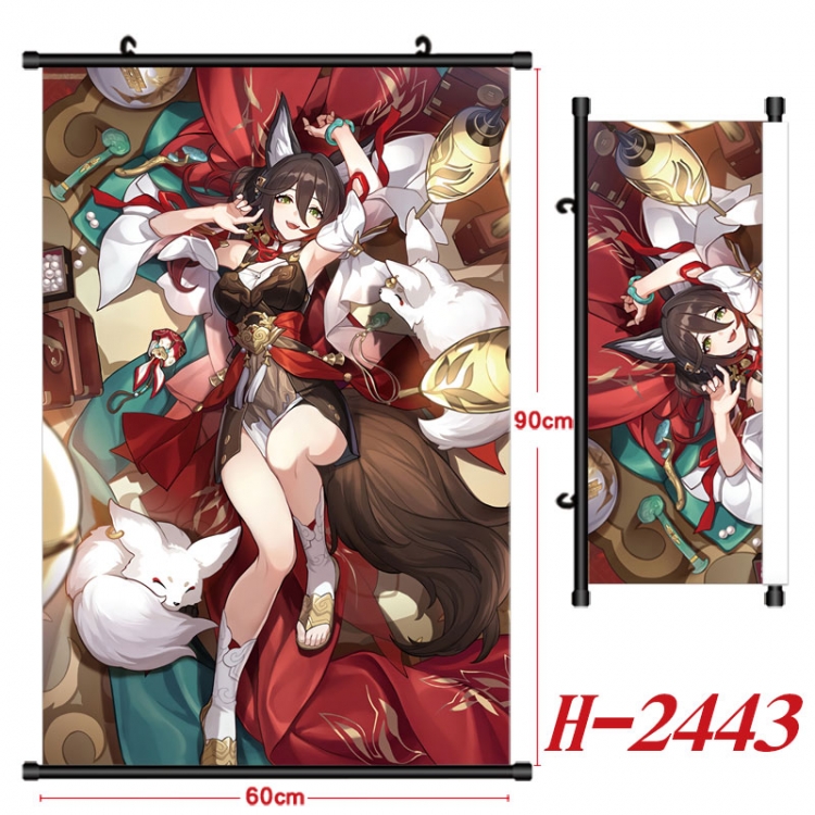 Honkai: Star Rail Anime Black Plastic Rod Canvas Painting Wall Scroll 60X90CM H-2443