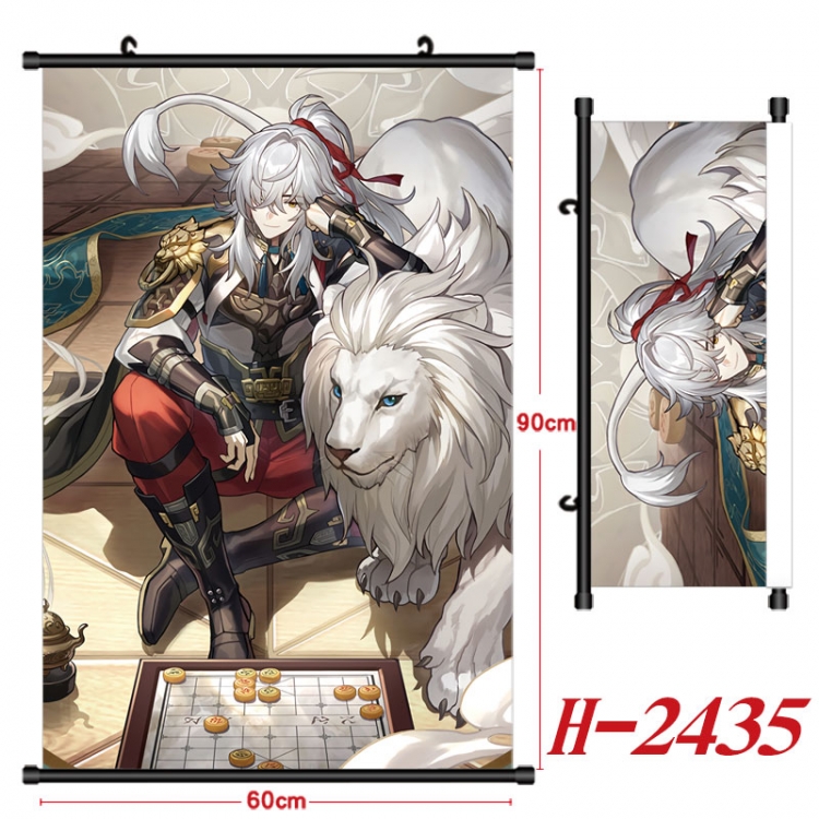 Honkai: Star Rail Anime Black Plastic Rod Canvas Painting Wall Scroll 60X90CM H-2435