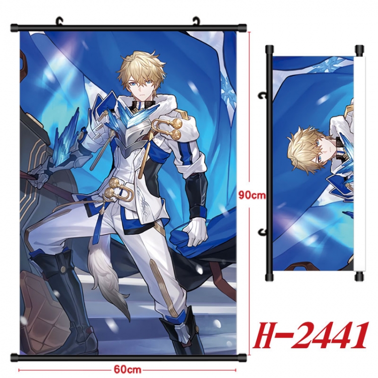 Honkai: Star Rail Anime Black Plastic Rod Canvas Painting Wall Scroll 60X90CM H-2441