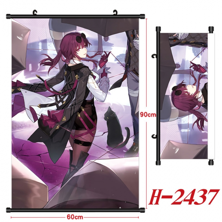 Honkai: Star Rail Anime Black Plastic Rod Canvas Painting Wall Scroll 60X90CM  H-2437