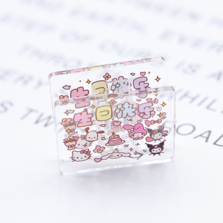 happy birthday Cartoon acrylic book clip creative multifunctional clip  price for 10 pcs F086
