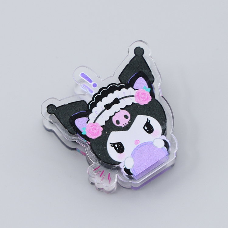 Kuromi Cartoon acrylic book clip creative multifunctional clip  price for 10 pcs F219