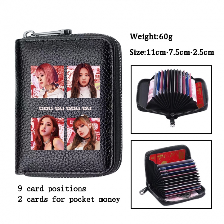 BLACK PINK Anime PU change bag card holder 11x7.5x2.5cm 60G