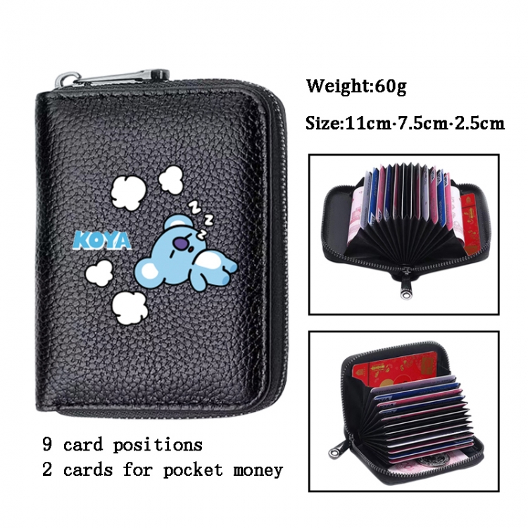 BTS Anime PU change bag card holder 11x7.5x2.5cm 60G