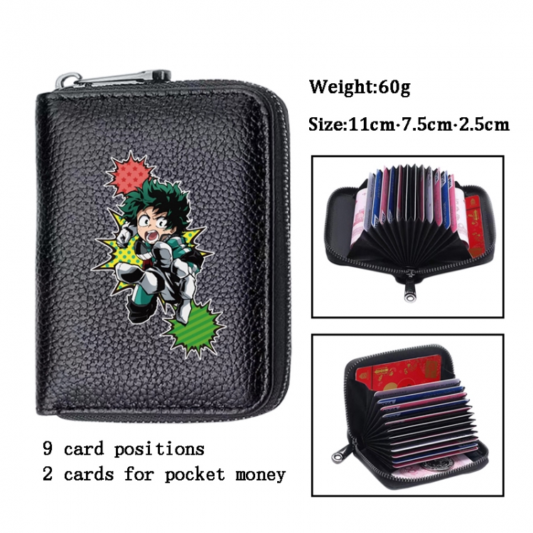 My Hero Academia Anime PU change bag card holder 11x7.5x2.5cm 60G